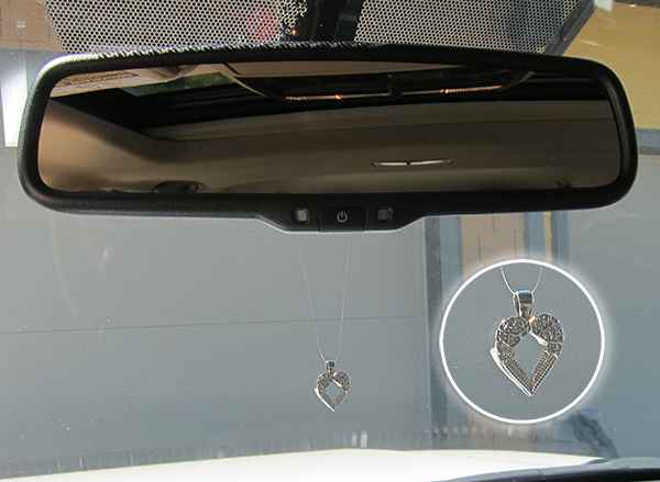 Rearview mirror hanging Cremation Jewelry